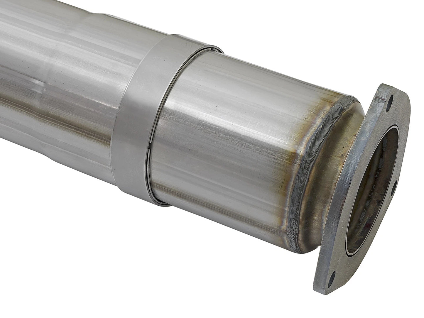 aFe 5in DPF-Back Alum Steel Exhaust w/Polished Tip | Ford Diesel Trucks V8 6.7L (49-03090-P)