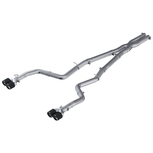 MBRP 3in Quad D&S Cat-Back Exhaust w/ CF Tips | Dodge Challenger 15-16 (S71163CF)