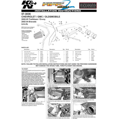 K&N Engineering Performance Intake Kit: Chevy Trailblazer 2002 - 2004