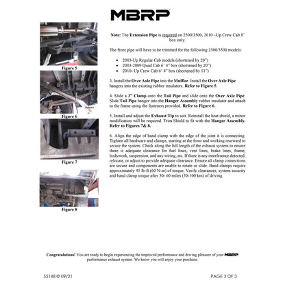 MBRP 3in T409 Cat-Back Single Side Exhaust | Dodge Ram 1500/2500/3500 06-13 (S5148409)