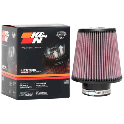 K&N RU-4180 Universal Round Tapered Performance Washable Air Filter for Intake