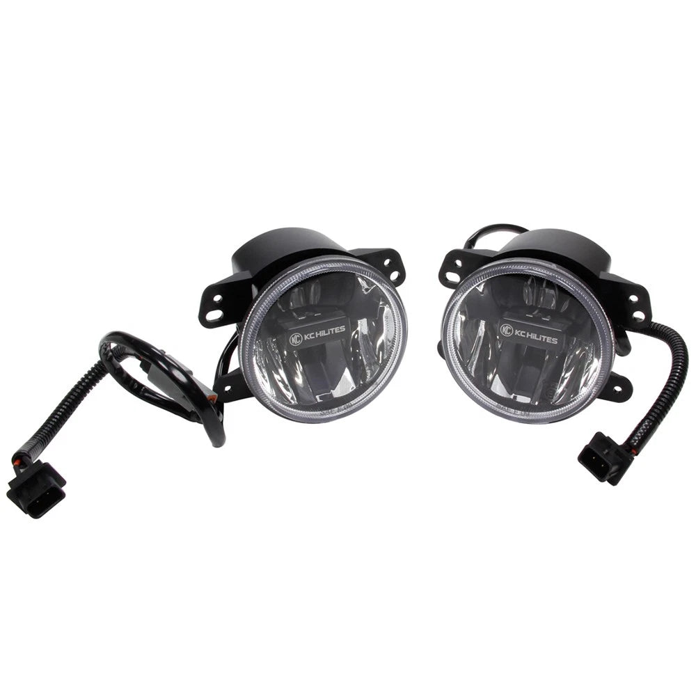 KC HiLiTES 497 2 LED 4" Fog Lights Pair Kit for 2010-23 Wrangler JL Gladiator JT