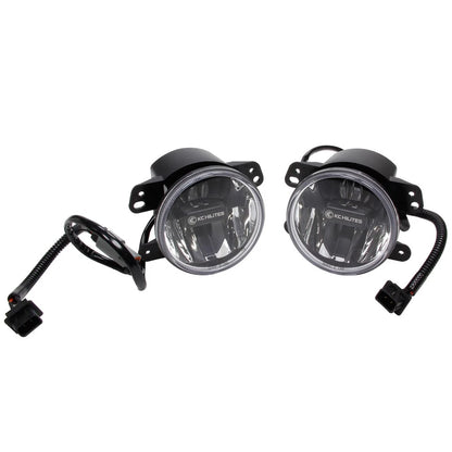 KC HiLiTES 497 2 LED 4" Fog Lights Pair Kit for 2010-23 Wrangler JL Gladiator JT