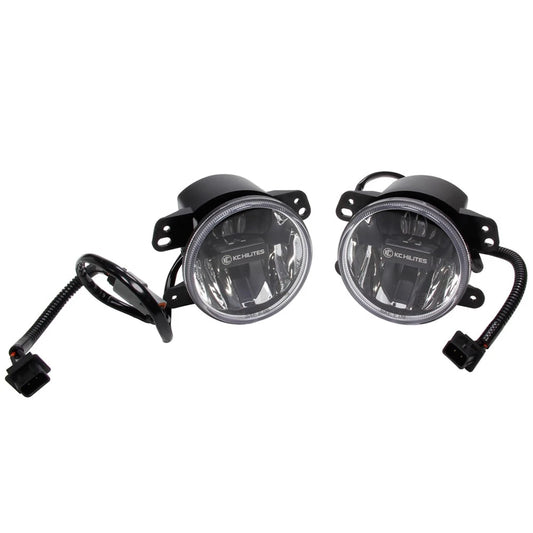 KC HiLiTES 497 2 LED 4" Fog Lights Pair Kit for 2010-23 Wrangler JL Gladiator JT