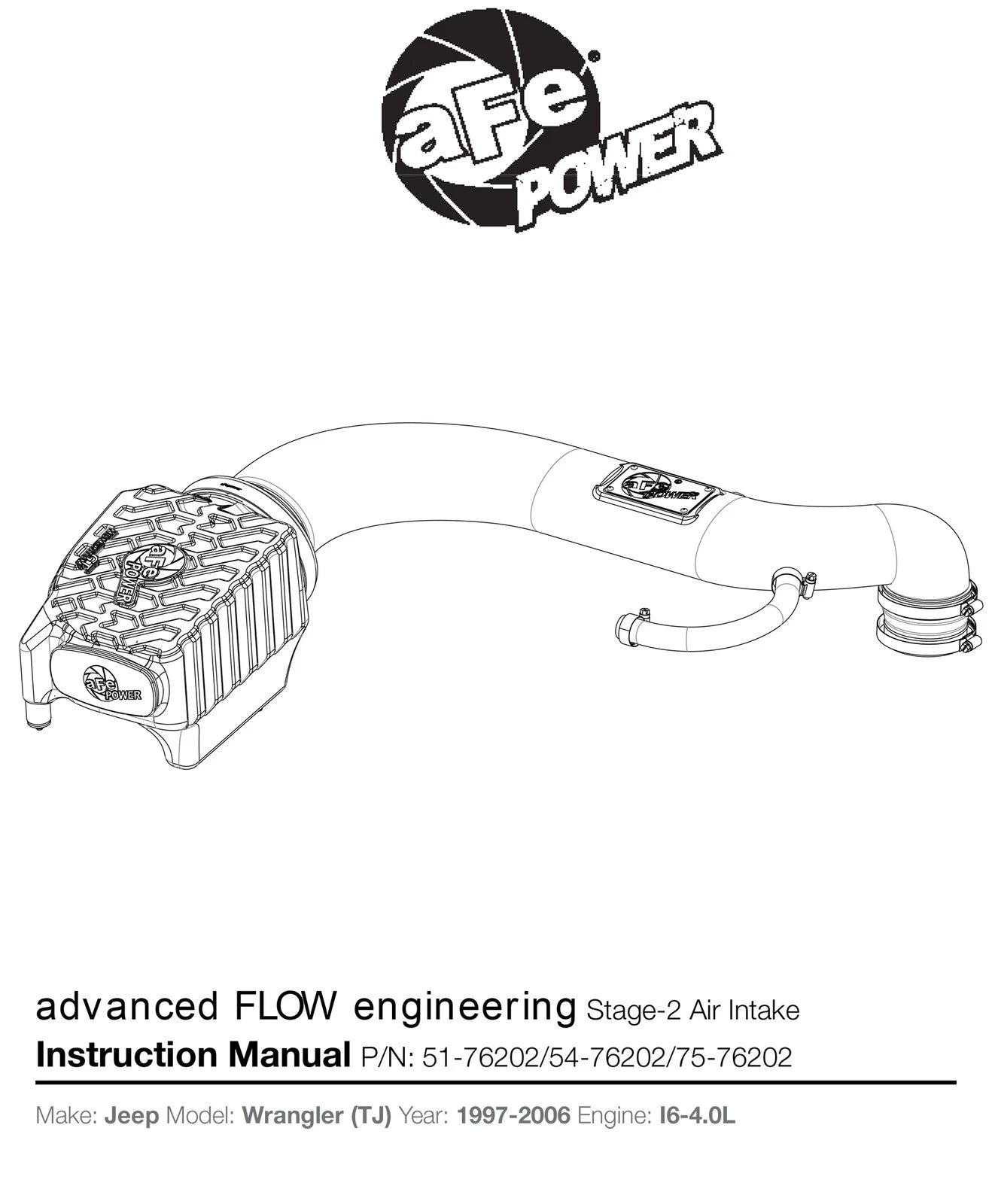 aFe Momentum GT Cold Air Intake System w/ Pro 5R Media | Jeep Wrangler (97-06) L6 4.0L (54-76202)