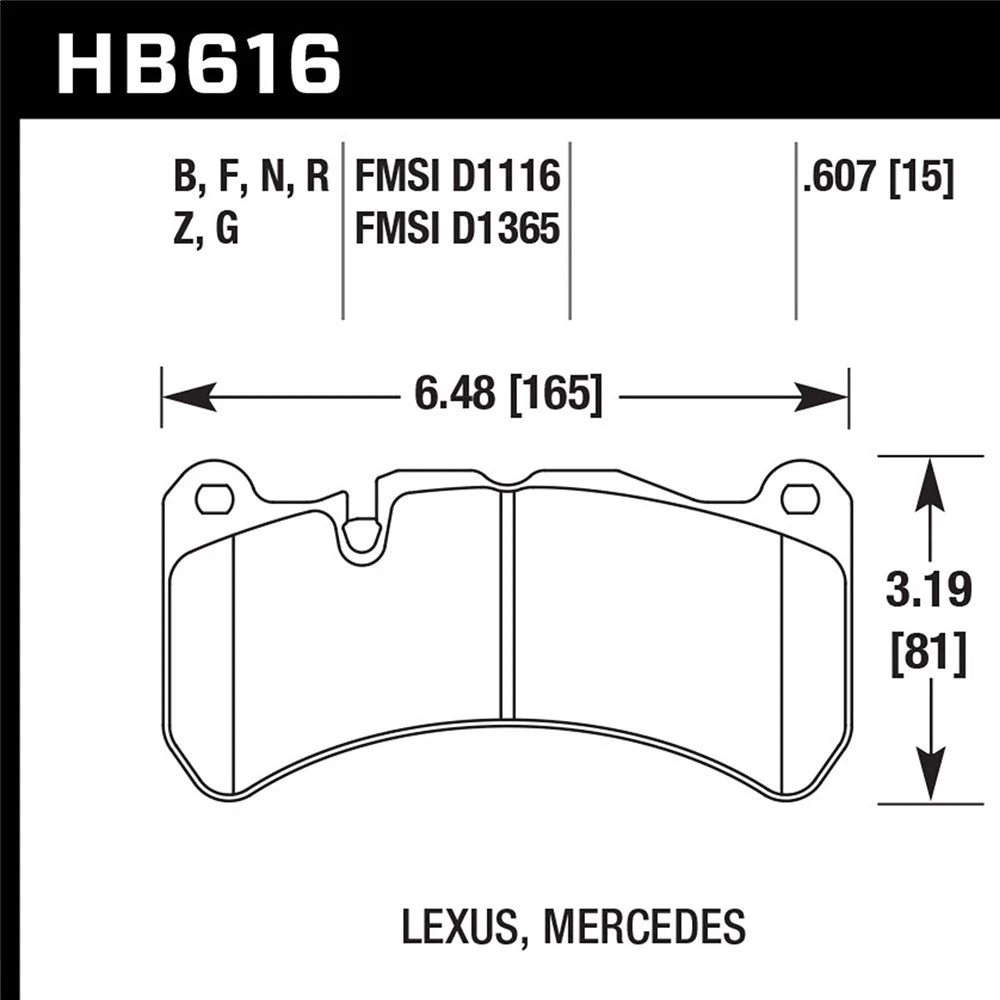 Hawk Performance HPS Racing Front Brake Pads | Multiple Fitments (HB616F.607)