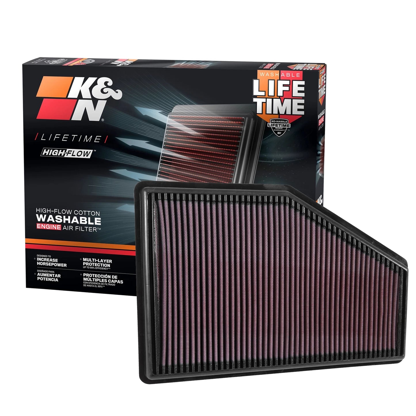 K&N 33-5049 High Flow Performance Air Filter for 2016-22 Malibu / 19-23 XT4 2.0L