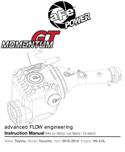 aFe Momentum GT Pro 5R Cold Air Intake | Toyota Tacoma V6 4.0L (12-15) (54-76012)