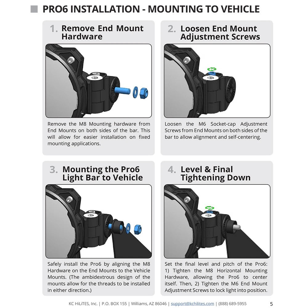 KC HiLites Gravity LED Pro6 Light Bar: 8 Pods - 50in / Spot + Flood Beam (KC91308)