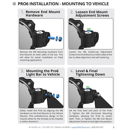 KC HiLites Gravity LED Pro6 Light Bar: 8 Pods - 50in / Spot + Flood Beam (KC91308)