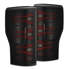 AlphaRex 17-19 Ford F150/F250/F350 LUXX LED Taillights - Black-Red