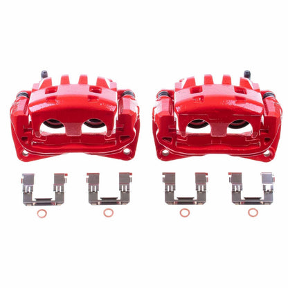 PowerStop Front Red Calipers | 2005–2006 Saab 9-2X (S2682B)