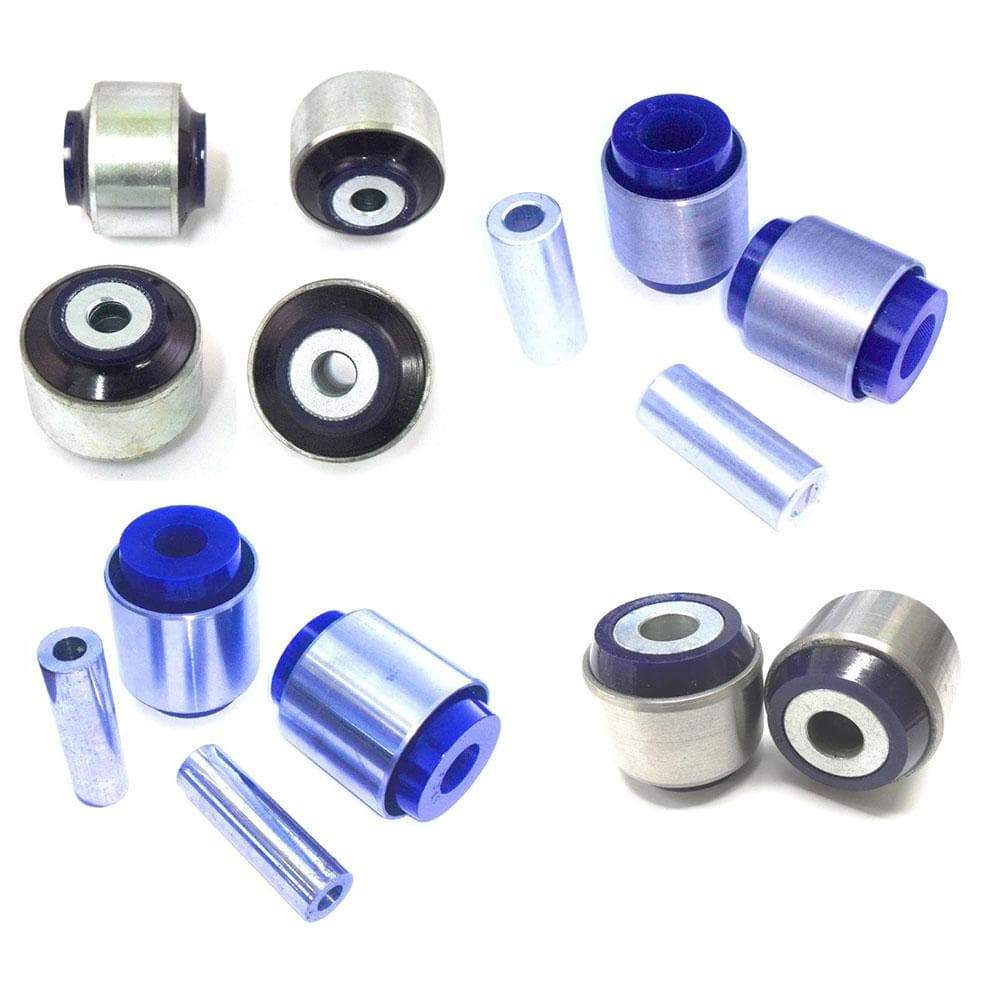 SuperPro Front Control Arm Upper, Lower, Strut Bar and Lower Shock Bushing Repair Kit | 2000-2004 Audi A4 B6 2WD (KIT208K)