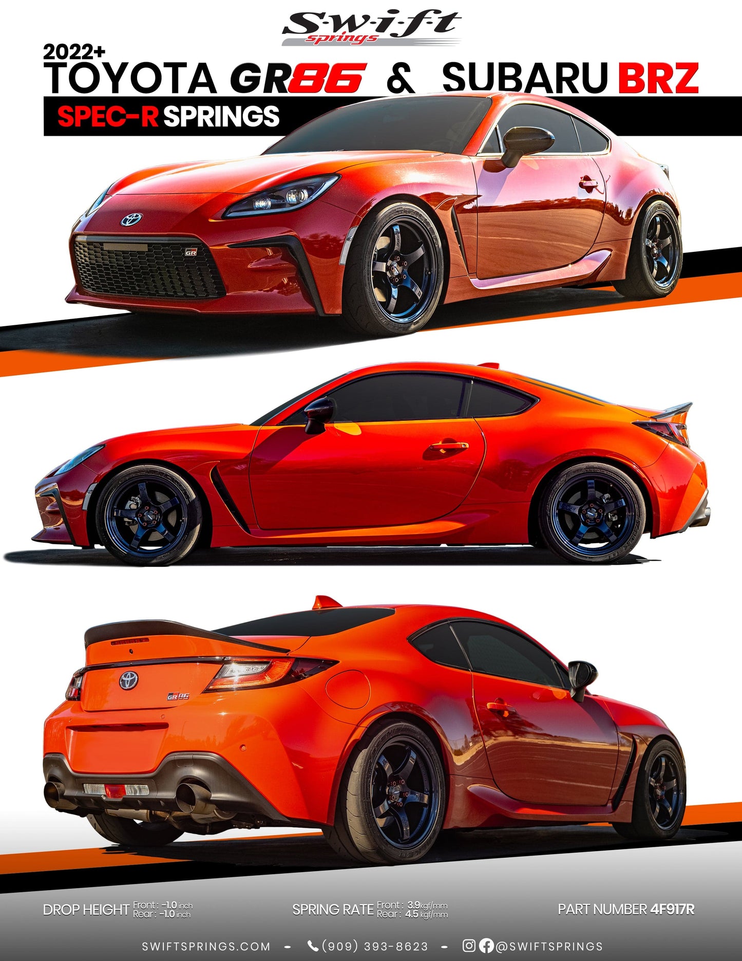 Swift Spec-R Lowering Springs for 2022+ Subaru BRZ (ZD8)