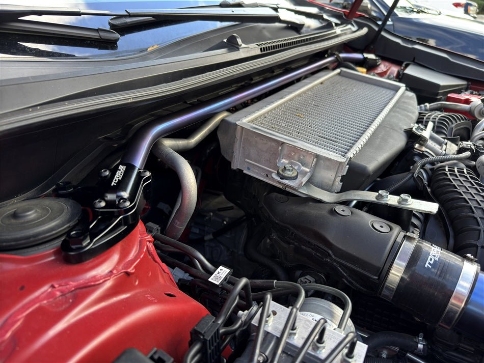 Torque Solution Front Strut Tower Brace Titanium Burnt Blue 2022-2025 WRX