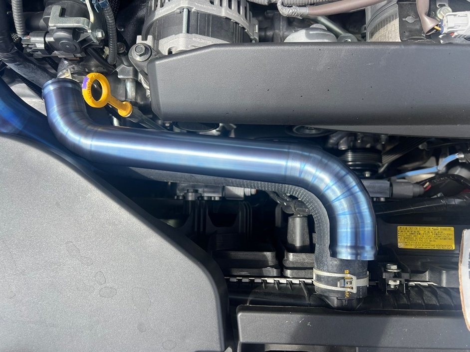 Torque Solution Titanium Radiator Pipe Kit Brushed 2022-2024 WRX