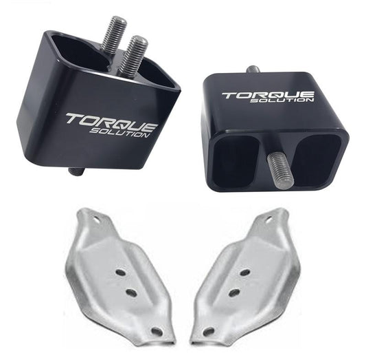 Torque Solution Solid Billet Engine Mounts with Mount Plates | Multiple Subaru Fitments (TS-SU-200SB-PL)