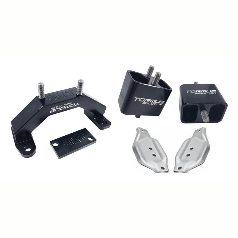 Torque Solution Solid Billet Engine/Trans Mount Kit w/ Mount Plates | 2002-2014 Subaru WRX, and 2004-2021 Subaru WRX STI (TS-SU-250SB-PL)