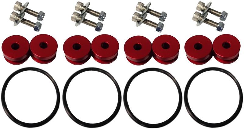 Torque Solution Red Billet Bumper Quick Release Kit Combo (TS-UNI-026Rc)