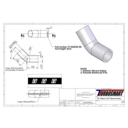Turbosmart 45deg Elbow 2.25" (TS-HE45225)
