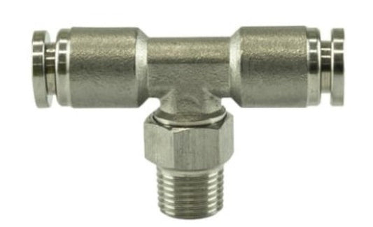 Turbosmart 1/8 NPT to TEE 1/4 Pushloc Stainless Steel | Universal (TS-0550-3055)