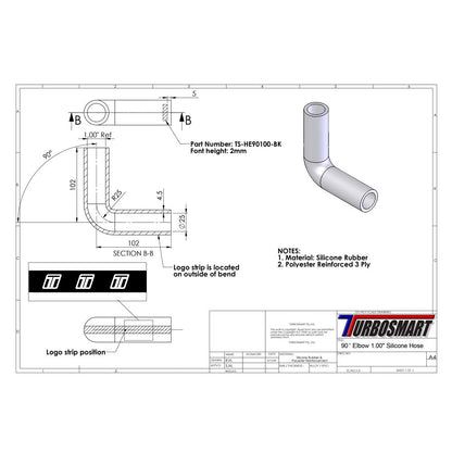 Turbosmart 90deg Elbow 1.00" (TS-HE90100-BK)