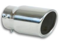 3" Round Stainless Steel Bolt-On Tip (Single Wall, Angle Cut) by Vibrant Performance