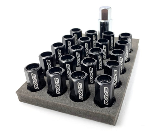 Rays L42 Dura-Nut Straight Type Lug Nuts Black - 12X1.25 (16+4 Locks)