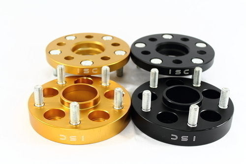 ISC Suspension 15mm Wheel Adapters - 5x108- 5x114, Black (2 Pair) for Ford