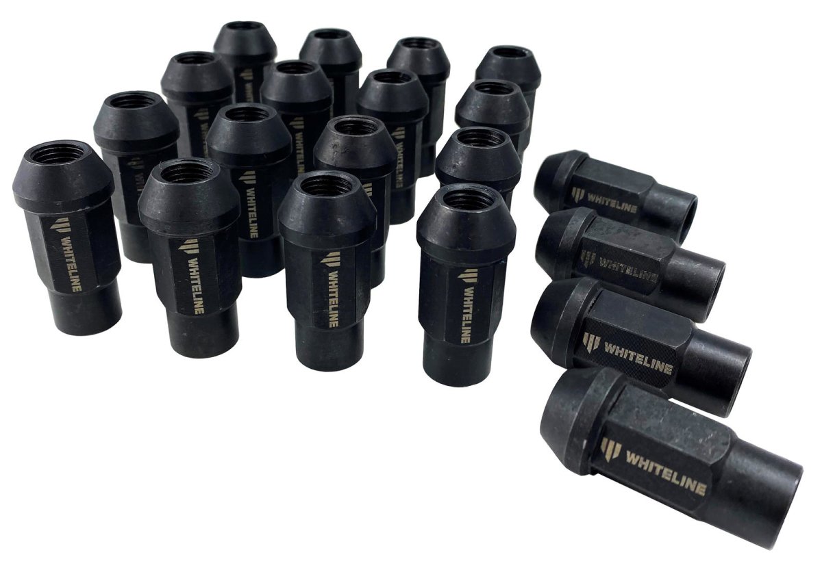 Whiteline Black Open Ended Lug Nuts 12X1.25 Most Subaru Models