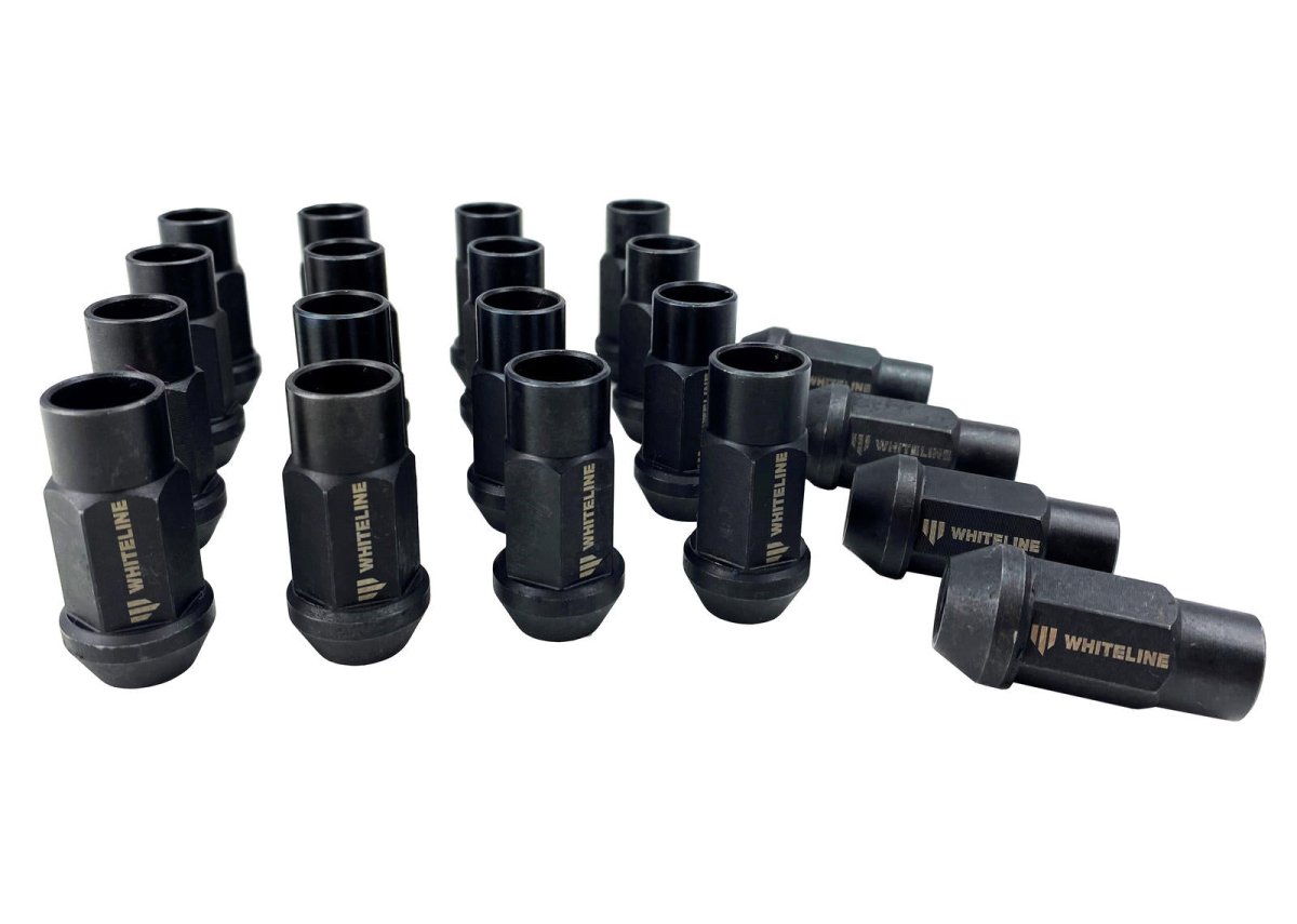 Whiteline Black Open Ended Lug Nuts 12X1.25 Most Subaru Models