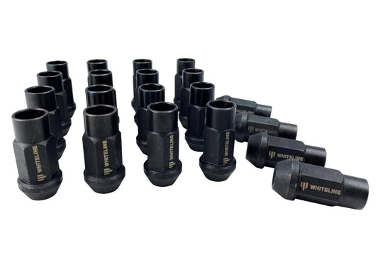 Whiteline Black Open Ended Lug Nuts 12X1.25 Most Subaru Models
