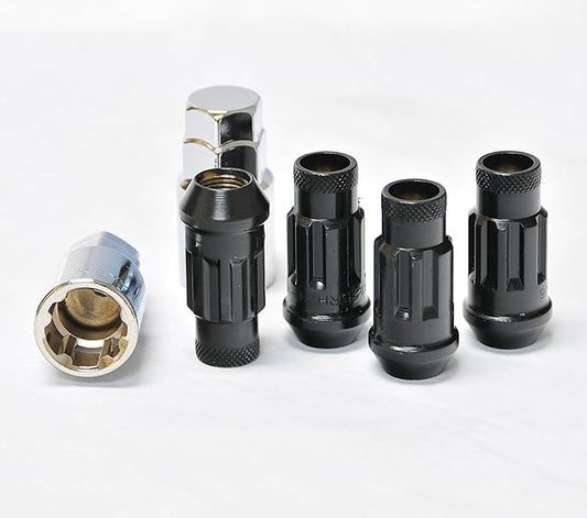 Wheel Mate Muteki SR48 Open End Locking Lug Nut Set of 4 - Black 12x1.25 48mm | 32901B