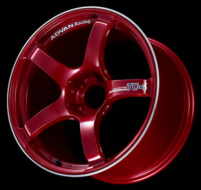 Advan TC4 17x8.0 +35 4-100 Racing Candy Red & Ring Wheel