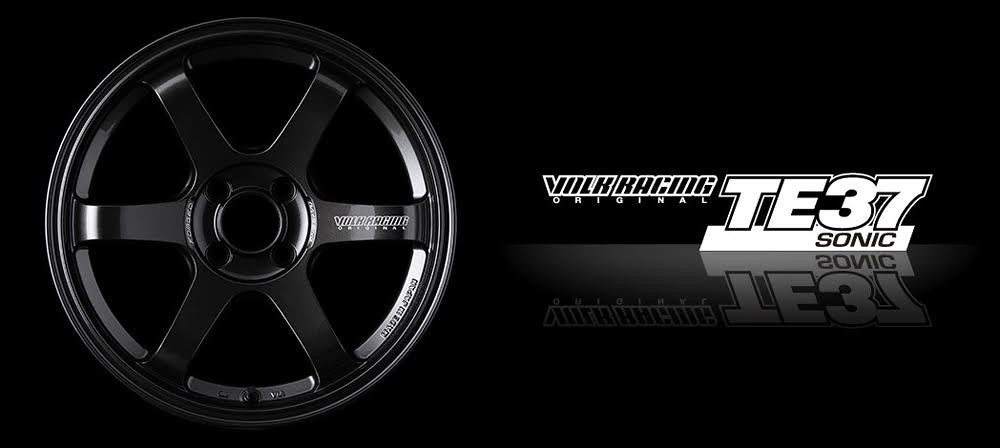 Volk Racing TE37 Sonic 16x8 +35, 16x7 +25 4x100 Diamond Dark