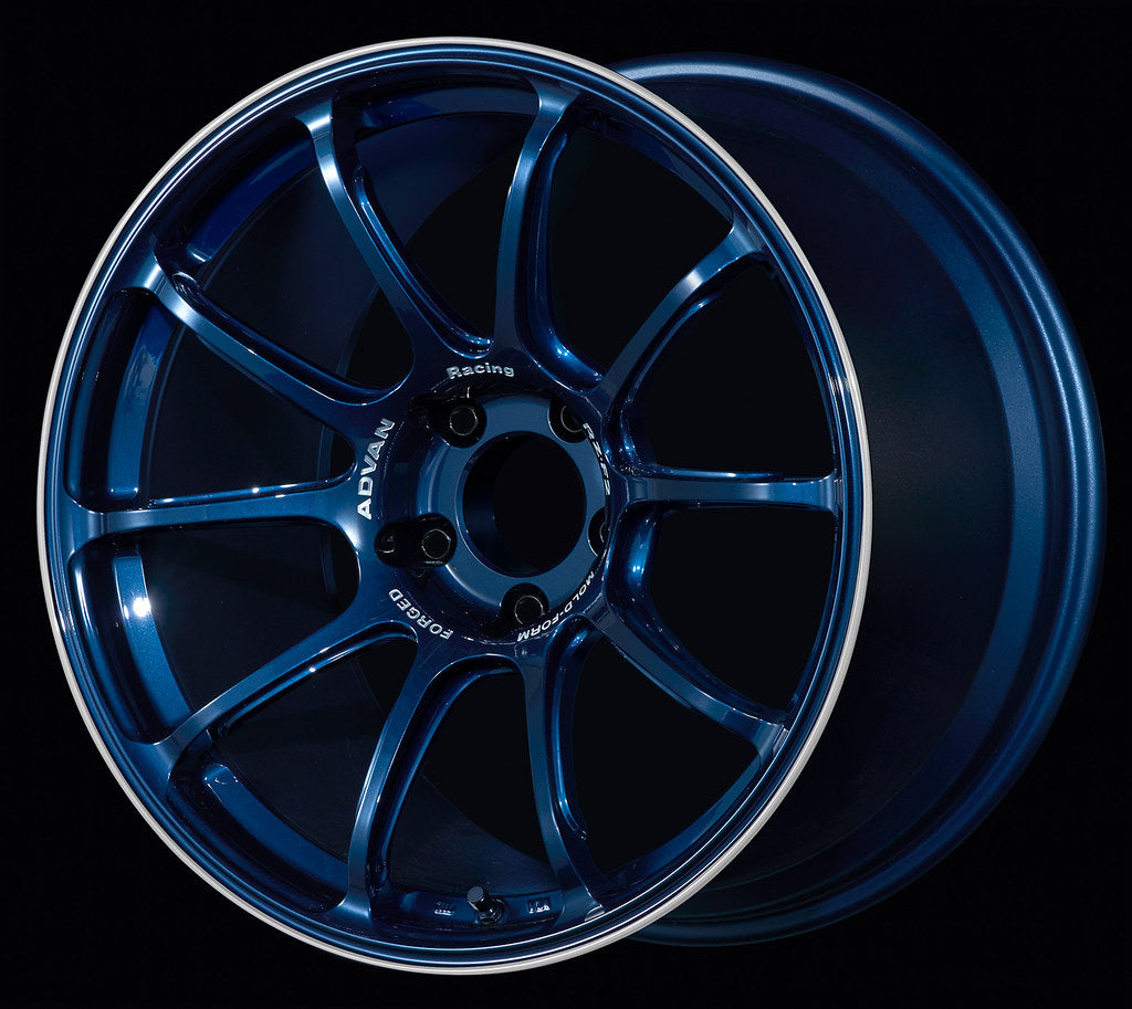 Advan RZ-F2 18x9.5 +12 5x114.3 Racing Titanium Blue & Ring (SET OF 4)