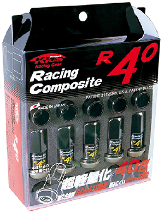 Project Kics R40 Lug Nuts Black 12x1.25 (20)