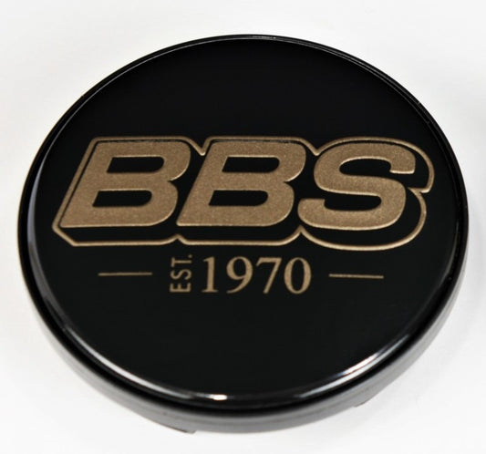 BBS Center Cap 56mm Black/Gold Est. 1970 Anniversary w/BBS Logo (5-Tab)