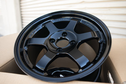 Volk TE37SL 15x8 +35 4x100 Gloss Black