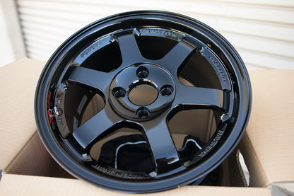 Volk TE37SL 15x8 +35 4x100 Gloss Black