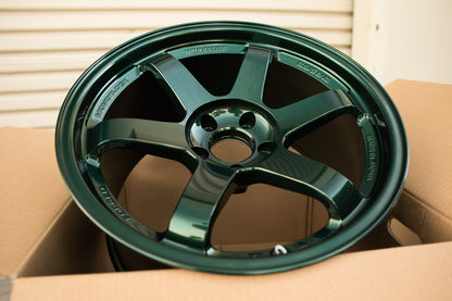 Volk Racing TE37SL 18x10.5 +22 5x114.3 Racing Green PAIR