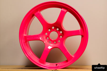 Gram Lights 57DR 17x9 +38 5x100 Luminous Pink Wheel (SET)