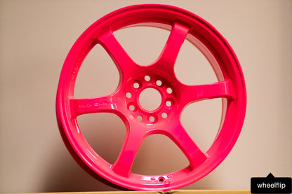 Gram Lights 57DR 17x9 +38 5x100 Luminous Pink Wheel (SET)