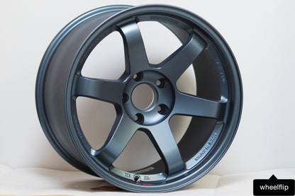 Volk TE37SL 18x9.5 +22, 18x10.5 +20 5x120 Matte Blue Gunmetal (SET OF 4)