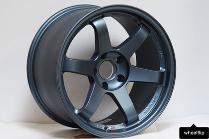 Volk TE37SL 18x9.5 +22, 18x10.5 +20 5x120 Matte Blue Gunmetal (SET OF 4)