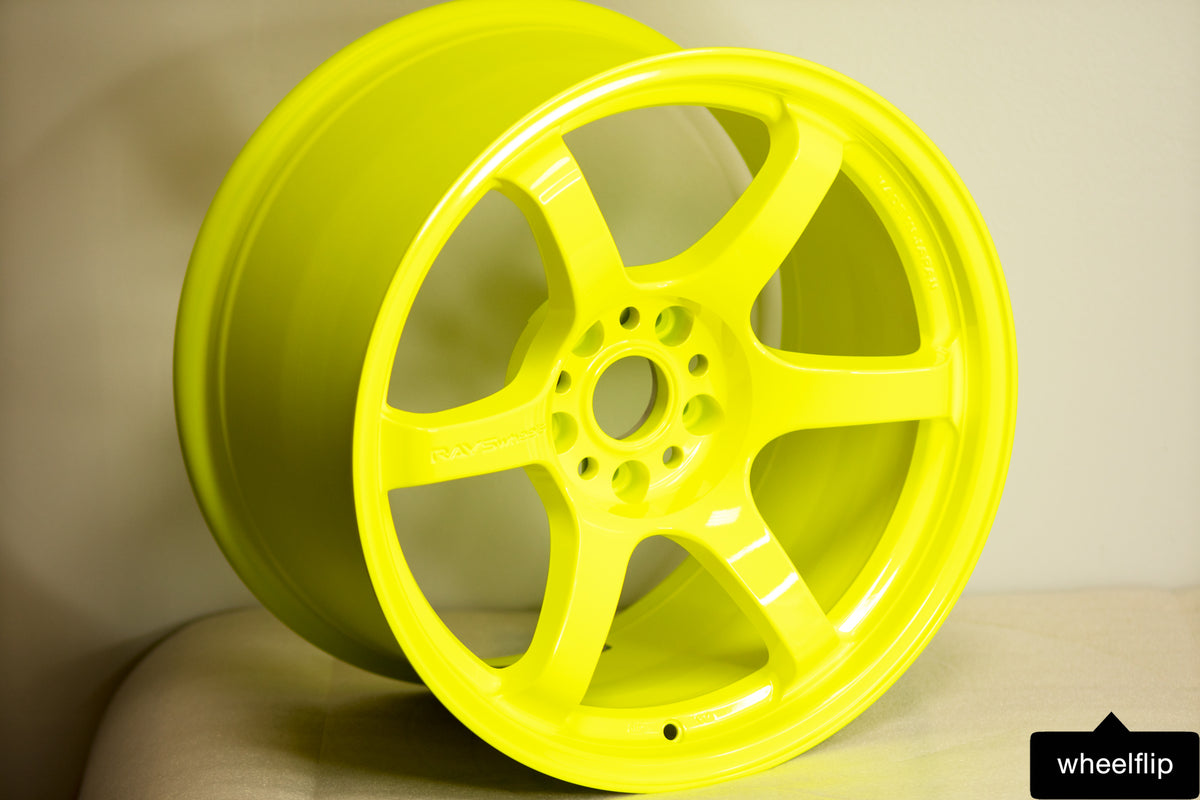 Rays Gram Lights 57DR 18x10.5 +12 5x114.3 Luminous Yellow (SET) – WheelFlip