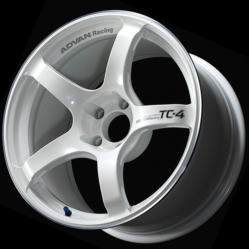 Advan TC4 17x8 +35 5-100 Racing White Metallic & Ring Wheel