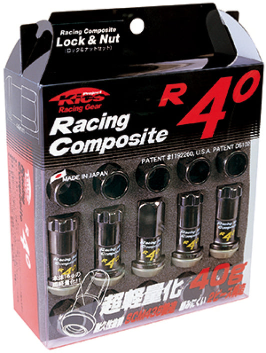 Project Kics R40 Lug Nuts Black 12x1.25 (16+4 Locks)