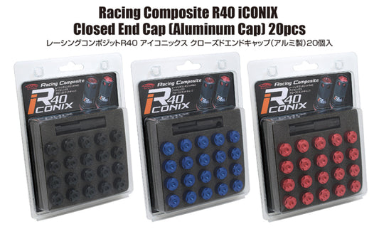Project Kics R40 Iconix Aluminum Cap Set Red 12x1.25 (20)