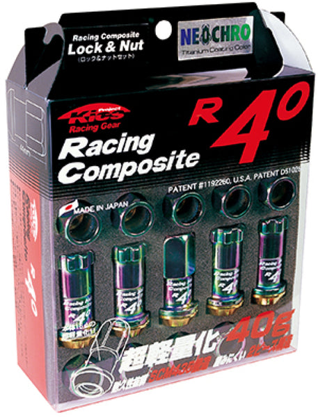 Project Kics R40 Lug Nuts Neochrome 12x1.25 (16+4 Locks